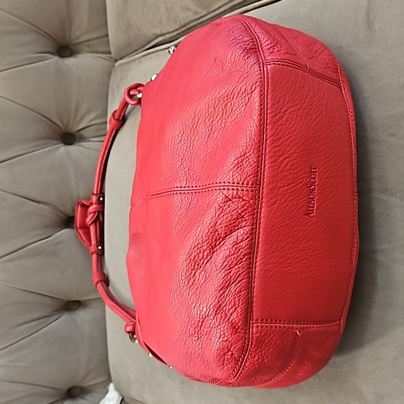 Vintage Allison Scott Red Leather Hobo Bag Purse - Picture 14 of 14